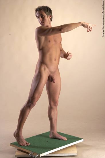 Nude Man White Standing poses - ALL Athletic Short Brown Standing poses - simple Realistic