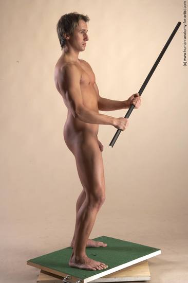 Nude Man White Standing poses - ALL Athletic Short Brown Standing poses - simple Realistic