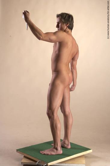 Nude Man White Standing poses - ALL Athletic Short Brown Standing poses - simple Realistic