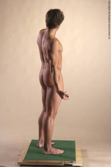 Nude Man White Standing poses - ALL Athletic Short Brown Standing poses - simple Realistic