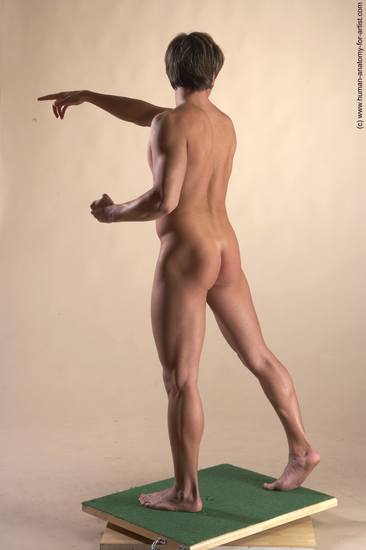 Nude Man White Standing poses - ALL Athletic Short Brown Standing poses - simple Realistic