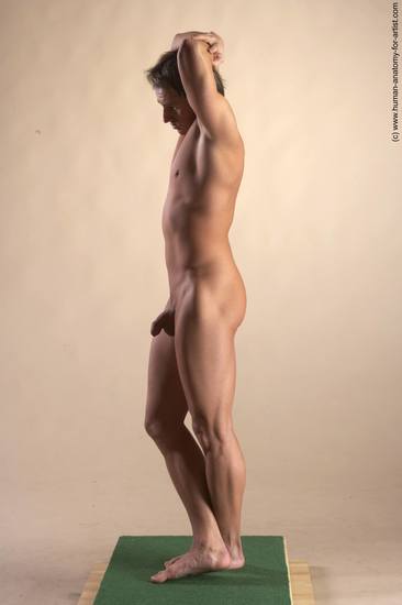 Nude Man White Standing poses - ALL Athletic Short Brown Standing poses - simple Realistic