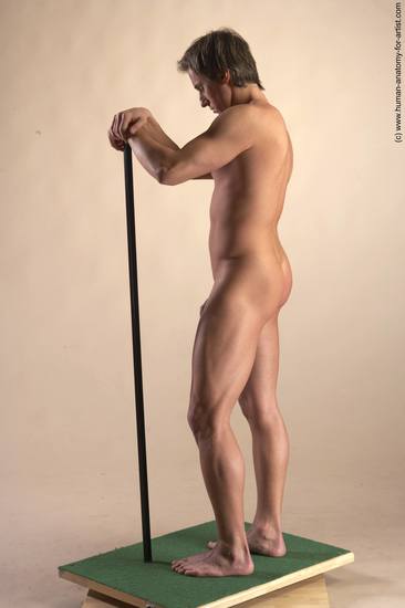 Nude Man White Standing poses - ALL Athletic Short Brown Standing poses - simple Realistic