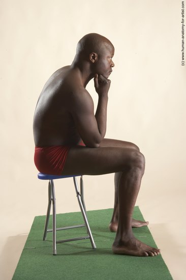 Underwear Man White Sitting poses - simple Average Short Brown Sitting poses - ALL Academic