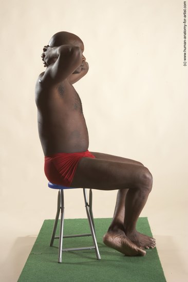 Underwear Man White Sitting poses - simple Average Short Brown Sitting poses - ALL Academic