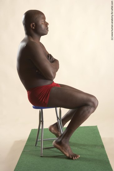 Underwear Man White Sitting poses - simple Average Short Brown Sitting poses - ALL Academic