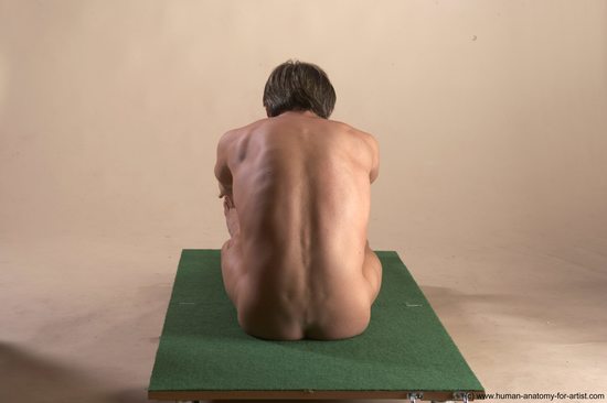 Nude Man White Sitting poses - simple Athletic Short Brown Sitting poses - ALL Realistic