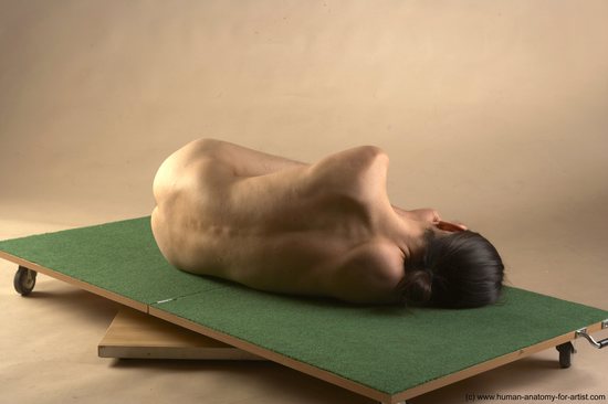 Nude Man Another Kneeling poses - ALL Slim Long Brown Kneeling poses - on both knees Realistic