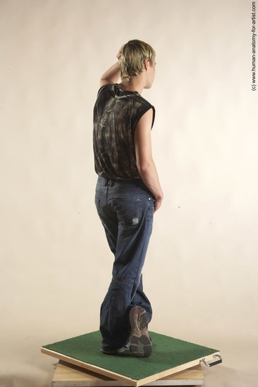 Casual Man White Standing poses - ALL Slim Short Blond Standing poses - simple Academic