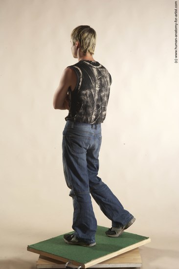 Casual Man White Standing poses - ALL Slim Short Blond Standing poses - simple Academic