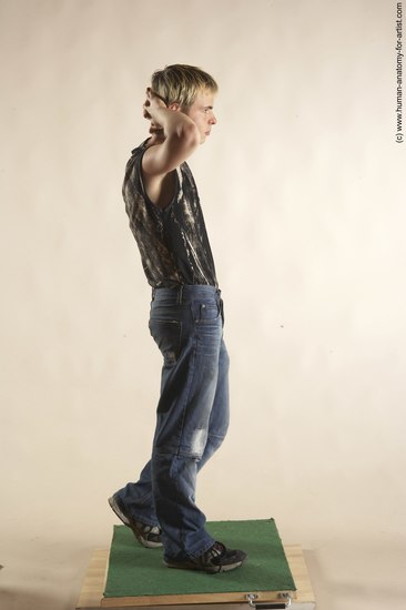 Casual Man White Standing poses - ALL Slim Short Blond Standing poses - simple Academic