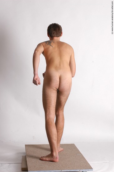 Nude Man White Standing poses - ALL Slim Short Brown Standing poses - simple Realistic