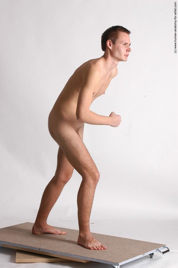 Nude Man White Standing poses - ALL Slim Short Brown Standing poses - simple Realistic