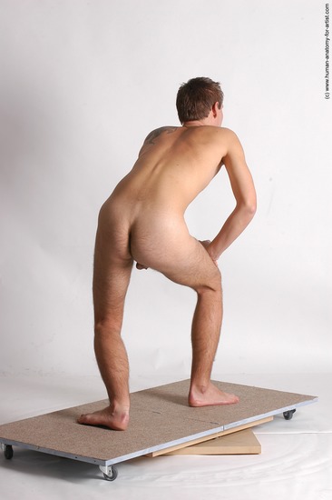 Nude Man White Standing poses - ALL Slim Short Brown Standing poses - simple Realistic