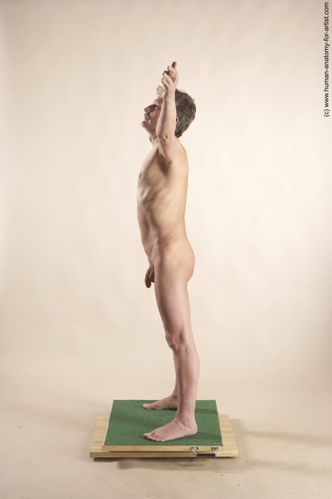 Nude Man White Standing poses - ALL Slim Short Grey Standing poses - simple Realistic