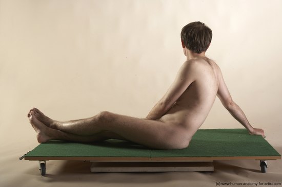 Nude Man White Sitting poses - simple Slim Short Brown Sitting poses - ALL Realistic