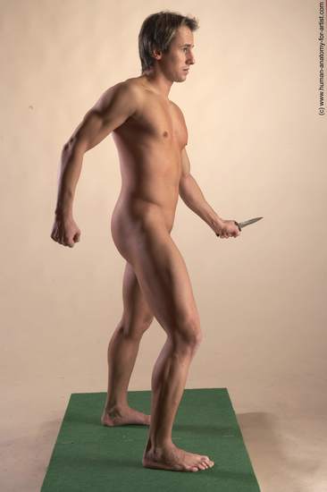 Nude Daily activities Man White Standing poses - ALL Athletic Short Brown Standing poses - simple Realistic