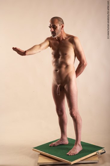 Nude Man White Standing poses - ALL Slim Bald Standing poses - simple Realistic