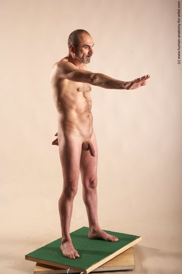 Nude Man White Standing poses - ALL Slim Bald Standing poses - simple Realistic