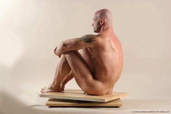 Nude Man White Standing poses - ALL Muscular Bald Standing poses - simple Realistic