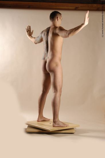 Nude Man White Standing poses - ALL Average Short Brown Standing poses - simple Realistic