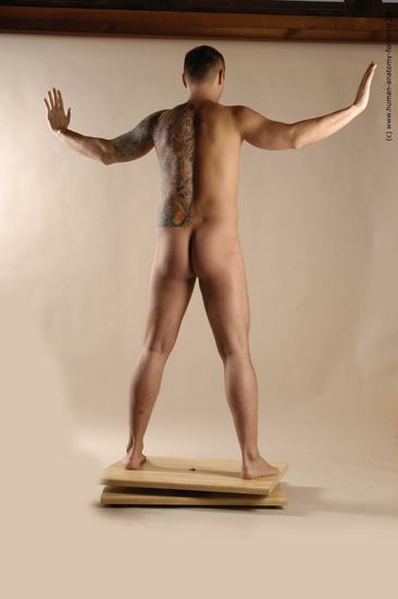 Nude Man White Standing poses - ALL Average Short Brown Standing poses - simple Realistic