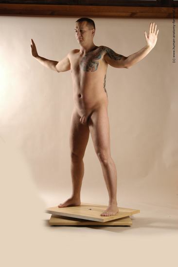 Nude Man White Standing poses - ALL Average Short Brown Standing poses - simple Realistic