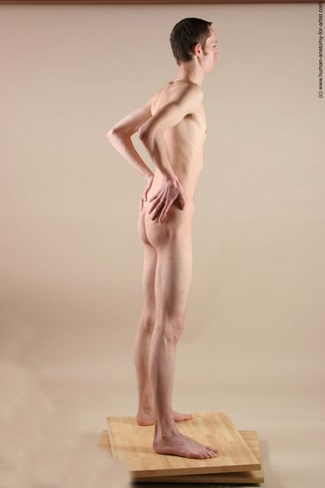 Nude Man White Standing poses - ALL Underweight Short Brown Standing poses - simple Realistic