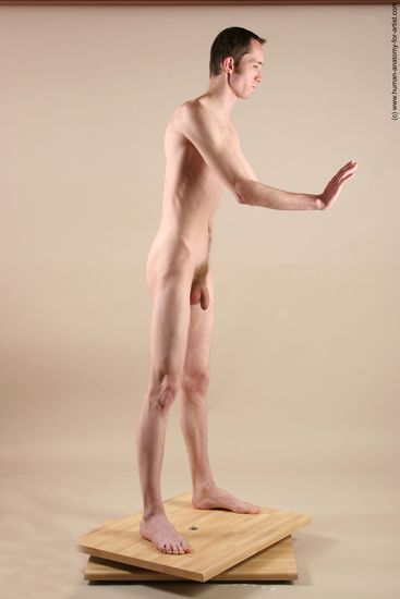 Nude Man White Standing poses - ALL Underweight Short Brown Standing poses - simple Realistic