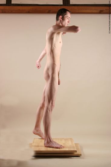 Nude Man White Standing poses - ALL Underweight Short Brown Standing poses - simple Realistic