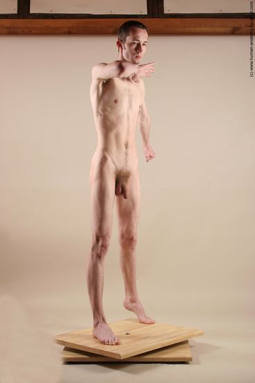 Nude Man White Standing poses - ALL Underweight Short Brown Standing poses - simple Realistic