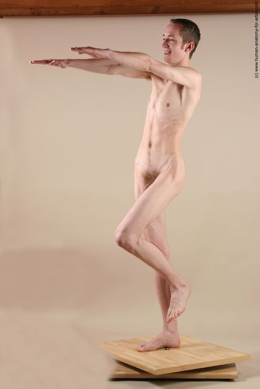 Nude Man White Standing poses - ALL Underweight Short Brown Standing poses - simple Realistic