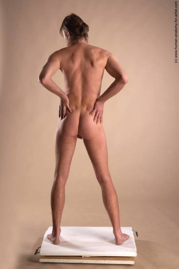 Nude Man White Standing poses - ALL Slim Short Brown Standing poses - simple Realistic