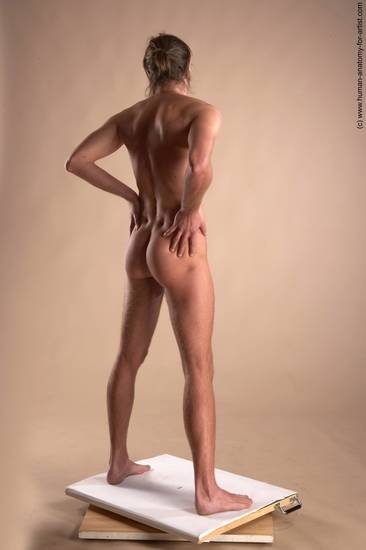 Nude Man White Standing poses - ALL Slim Short Brown Standing poses - simple Realistic