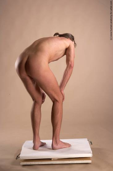 Nude Man White Standing poses - ALL Slim Short Brown Standing poses - simple Realistic