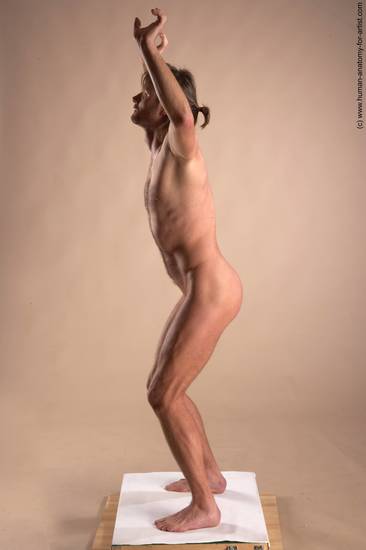 Nude Man White Standing poses - ALL Slim Short Brown Standing poses - simple Realistic