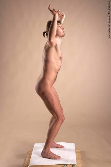 Nude Man White Standing poses - ALL Slim Short Brown Standing poses - simple Realistic