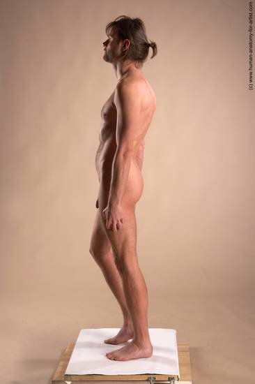 Nude Man White Standing poses - ALL Slim Short Brown Standing poses - simple Realistic