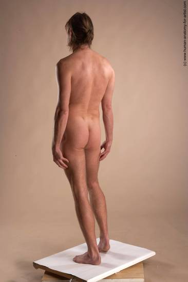 Nude Man White Standing poses - ALL Slim Short Brown Standing poses - simple Realistic