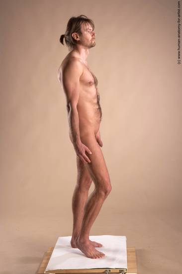 Nude Man White Standing poses - ALL Slim Short Brown Standing poses - simple Realistic