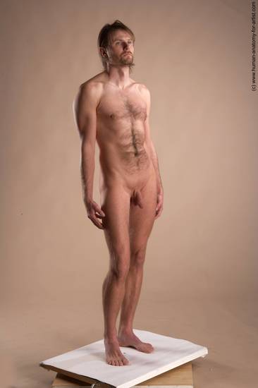 Nude Man White Standing poses - ALL Slim Short Brown Standing poses - simple Realistic