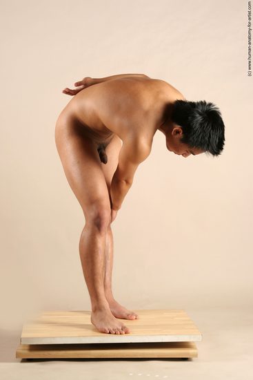 Nude Man White Laying poses - ALL Slim Short Black Realistic