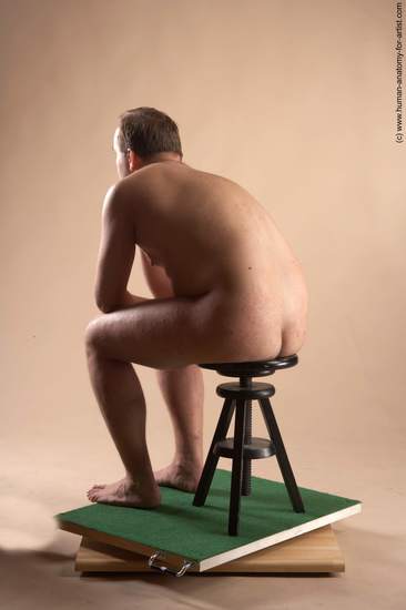 Nude Man White Sitting poses - simple Average Short Brown Sitting poses - ALL Realistic