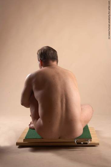 Nude Man White Sitting poses - simple Average Short Brown Sitting poses - ALL Realistic