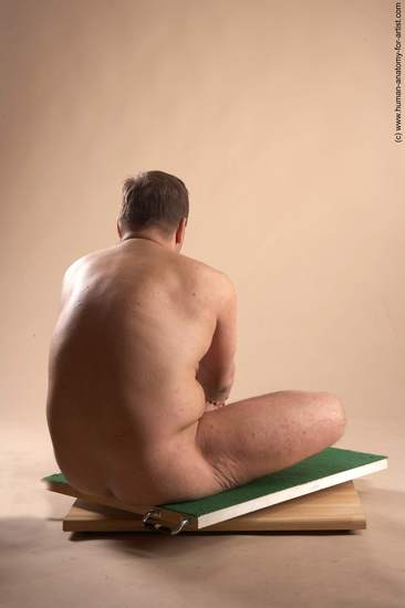 Nude Man White Sitting poses - simple Average Short Brown Sitting poses - ALL Realistic