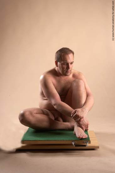 Nude Man White Sitting poses - simple Average Short Brown Sitting poses - ALL Realistic