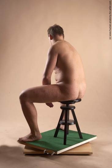 Nude Man White Sitting poses - simple Average Short Brown Sitting poses - ALL Realistic