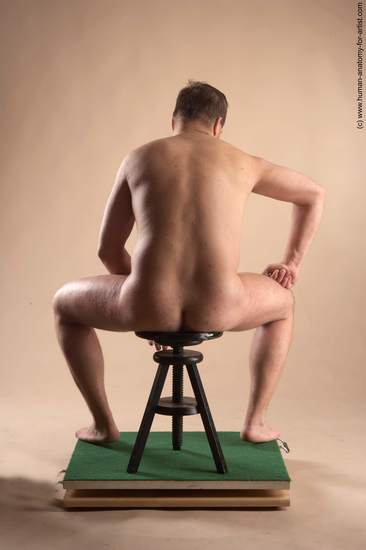 Nude Man White Sitting poses - simple Average Short Brown Sitting poses - ALL Realistic