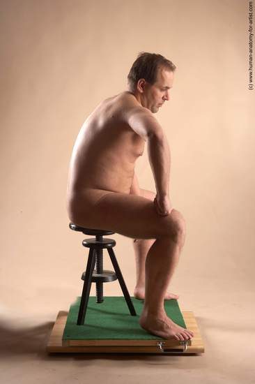 Nude Man White Sitting poses - simple Average Short Brown Sitting poses - ALL Realistic