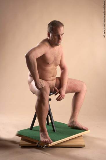 Nude Man White Sitting poses - simple Average Short Brown Sitting poses - ALL Realistic